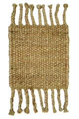 Hand Woven Natural Fiber Brown Natural Jute Rug
