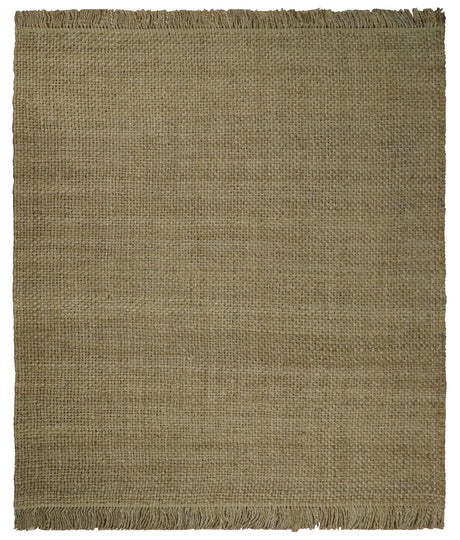 Hand Woven Natural Fiber Brown Natural Jute Rug