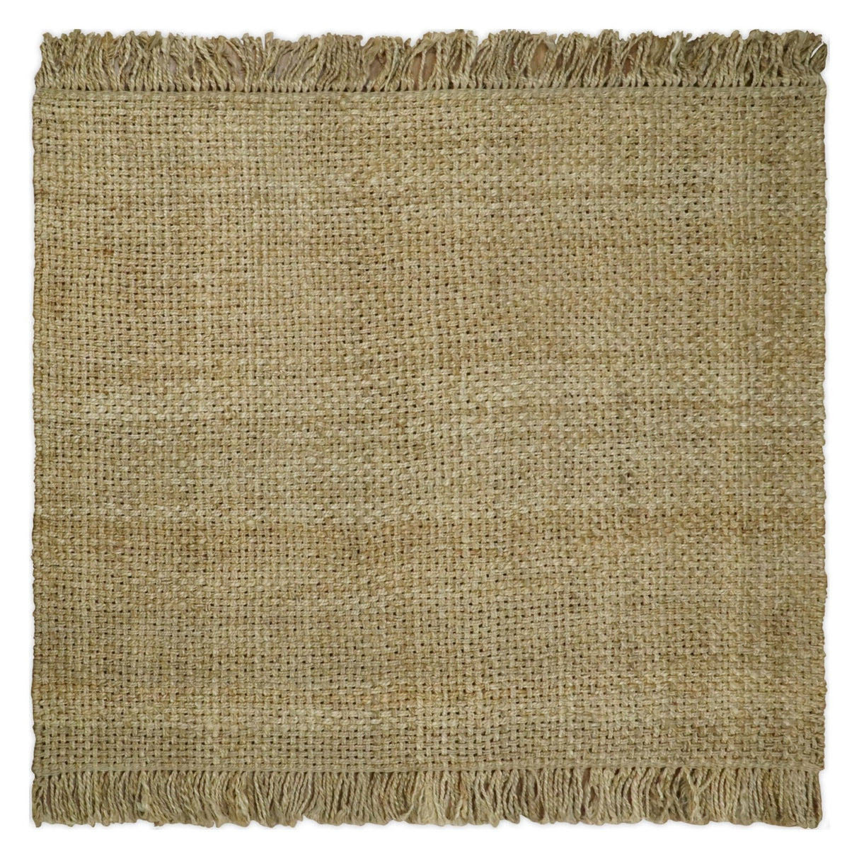 Hand Woven Natural Fiber Brown Natural Jute Rug