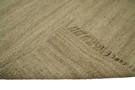 Hand Woven Natural Fiber Brown Natural Jute Rug