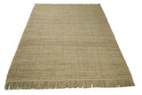 Hand Woven Natural Fiber Brown Natural Jute Rug
