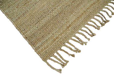 Hand Woven Natural Fiber Brown Natural Jute Rug