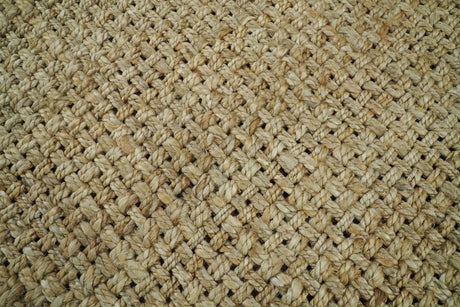 Hand Woven Natural Fiber Brown Natural Jute Rug