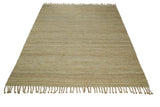 Hand Woven Natural Fiber Brown Natural Jute Rug