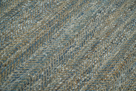 Hand Woven Natural Fiber Gray and Brown Jute and Art Silk Rug | JR9-Area Rug-Parc Decor