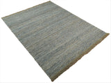 Hand Woven Natural Fiber Gray and Brown Jute and Art Silk Rug | JR9-Area Rug-Parc Decor