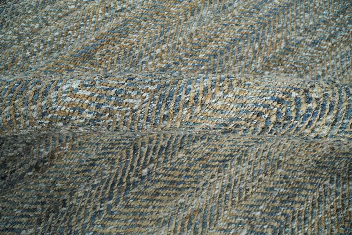 Hand Woven Natural Fiber Gray and Brown Jute and Art Silk Rug | JR9-Area Rug-Parc Decor