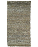 Hand Woven Natural Fiber Jute and Wool Silver and Brown Rug
