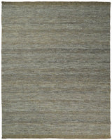 Hand Woven Natural Fiber Jute and Wool Silver and Brown Rug