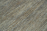 Hand Woven Natural Fiber Jute and Wool Silver and Brown Rug