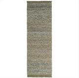 Hand Woven Natural Fiber Jute and Wool Silver and Brown Rug