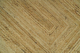 Hand Woven Natural Fiber White and Brown Natural Jute Rug