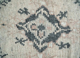 Hand Woven Peach and Charcoal Blended Hand Knotted Wool Rug