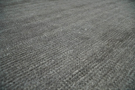 Hand Woven Solid Gray Blended Wool Area Rug