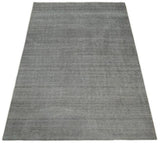 Hand Woven Solid Gray Blended Wool Area Rug