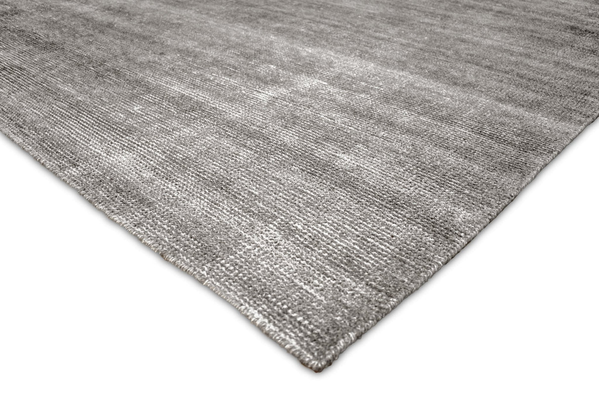 Hand Woven Solid Gray Blended Wool Area Rug