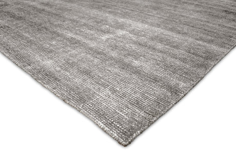 Hand Woven Solid Gray Blended Wool Area Rug