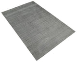 Hand Woven Solid Gray Blended Wool Area Rug