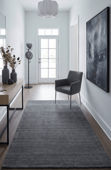 Hand Woven Solid Gray Blended Wool Area Rug