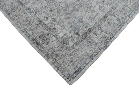 Hand Woven Wool and Art Silk Transitional Silver and Gray Rug-Area Rug-Parc Decor