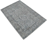 Hand Woven Wool and Art Silk Transitional Silver and Gray Rug-Area Rug-Parc Decor