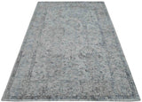 Hand Woven Wool and Art Silk Transitional Silver and Gray Rug-Area Rug-Parc Decor
