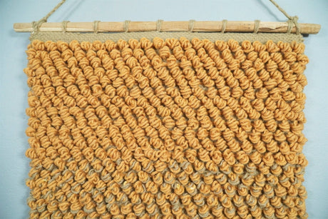 Hand Woven Wool Tapestry Gold and Camel Bohemian Modern Wall Hanging-Wall Hanging-Parc Decor