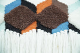 Hand Woven Wool Tapestry White and Brown Bohemian Modern Wall Hanging | WH9