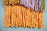Hand Woven Wool Tapestry White, Blue and Gold Bohemian Modern Wall Hanging | WH12