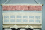 Hand Woven Wool Tapestry White, Blue and Pink Bohemian Modern Wall Hanging-Wall Hanging-Parc Decor
