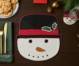 Handcrafted Snowman Beaded Coasters-Table tops-Parc Decor
