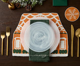 Handicraft Gingerbread House Beaded Placemat, Christmas decoration gift for her – Christmas Handmade Beaded Placemats for Dining-table tops-Parc Decor