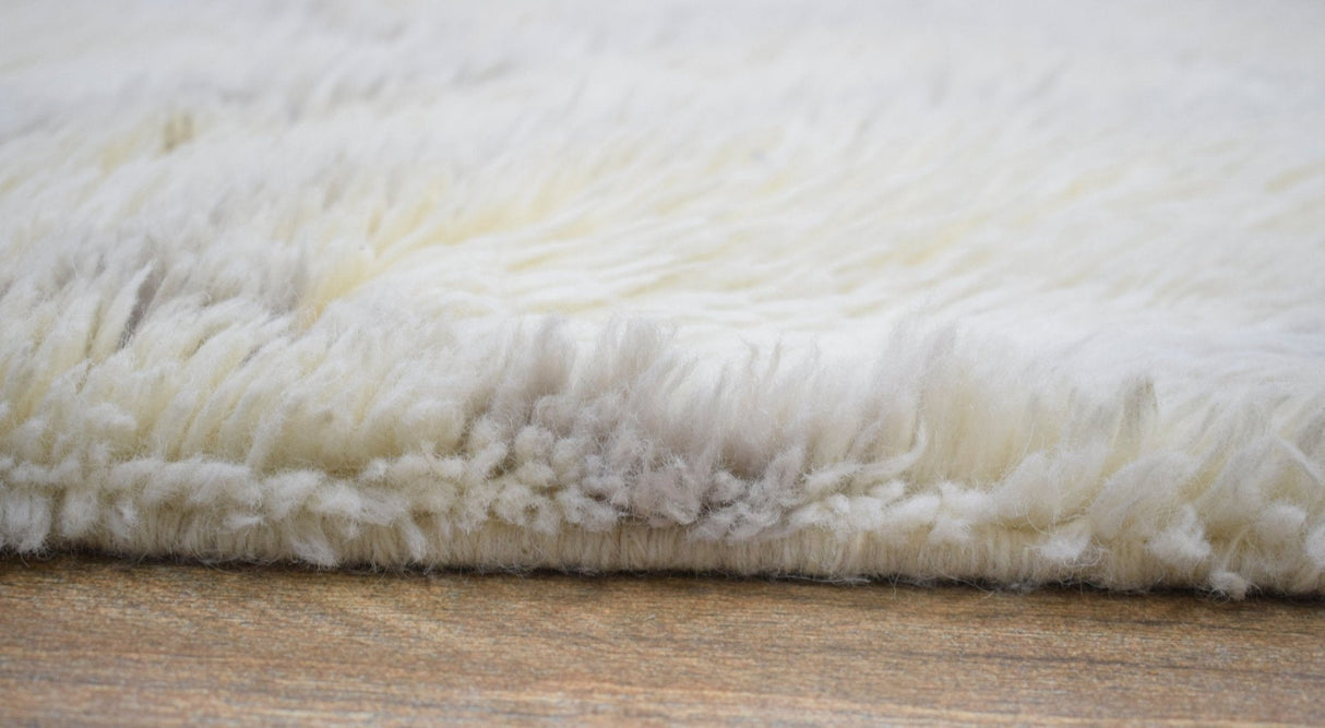 Handmade 4x6 Ivory Moroccan Design Wool Area Rug
