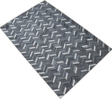 Handmade 5x8 Gray and Ivory Chevron Viscose Area Rug