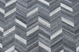 Handmade 5x8 Gray and Ivory Chevron Viscose Area Rug