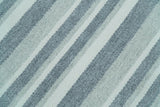 Handmade 5x8 Modern Stripes Pattern Blue And White Wool Rug