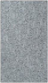 Handmade 5x8 Modern Style Genuine Leather Gray and Silver Area Rug