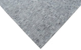 Handmade 5x8 Modern Style Genuine Leather Gray and Silver Area Rug