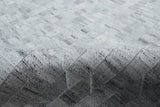 Handmade 5x8 Modern Style Genuine Leather Gray and Silver Area Rug