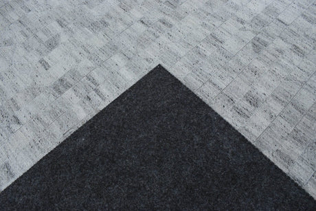 Handmade 5x8 Modern Style Genuine Leather Gray and Silver Area Rug