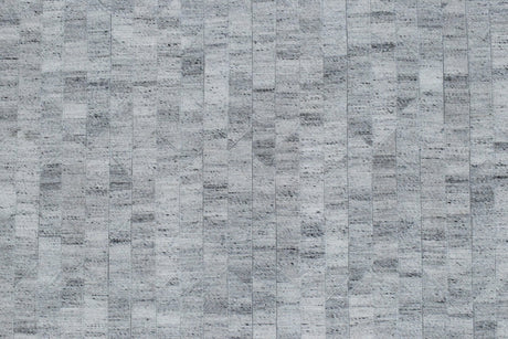 Handmade 5x8 Modern Style Genuine Leather Gray and Silver Area Rug