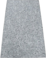 Handmade 5x8 Modern Style Genuine Leather Gray and Silver Area Rug