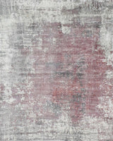 Handmade 6.6x8 Modern Abstract Red and Gray Viscose Rug