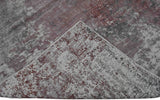 Handmade 6.6x8 Modern Abstract Red and Gray Viscose Rug