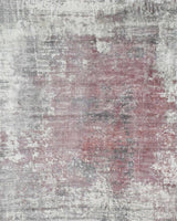 Handmade 6.6x8 Rug, Abstract Red and Gray Rug made with Viscose Art Silk | TRD0079AR668-Area Rug-Parc Decor