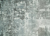 Handmade 8x10 Ivory, gray and Charcoal Blended Wool and Bamboo Silk Area Rug