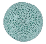 Handmade Aqua Macrame Pouf Ottoman - Footstool, Chair or Footrest | TRD113