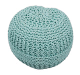 Handmade Aqua Macrame Pouf Ottoman - Footstool, Chair or Footrest | TRD113