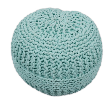 Handmade Aqua Macrame Pouf Ottoman - Footstool, Chair or Footrest | TRD113