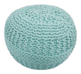 Handmade Aqua Macrame Pouf Ottoman - Footstool, Chair or Footrest | TRD113